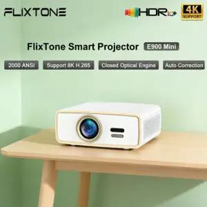 빔프로젝터 플릭스톤 E900 미니 WIFI 휴대용 2000ANSI 지원합니다 디코딩 HD Projector