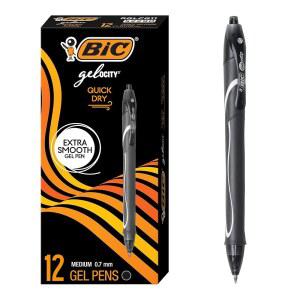 BIC 젤로시티 드라이 그립이 블랙 12개 지점 편안한 가능한 7MM 접이식 중간