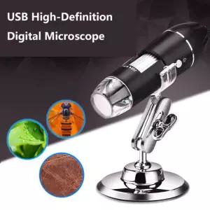 미니현미경 1600X USB 현미경 호환 8LED X4 안드로이드 납땜 HD 윈도우 10 오렌지