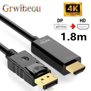 HDMI분배기 4K 2K DISPLAYPORTHDMI 모니터 호환 데스크탑 TV 변환기 PC 노트북 8M 어댑터 DPHDMI 케이블 프로젝터용