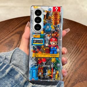 초슬림 풀커버 삼성 호환 Z폴드7 마리오 에디션 폰 케이스 남녀공호환용 스타일 가능 독창적인 만화 보호