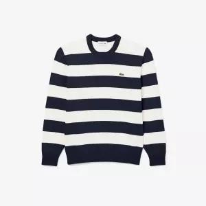 매장정품 LACOSTE 라코스테 브랜드관 (남성)볼드 스트라이프 긴팔 스웨터(AH0608-56G HHW)네이비 1492370