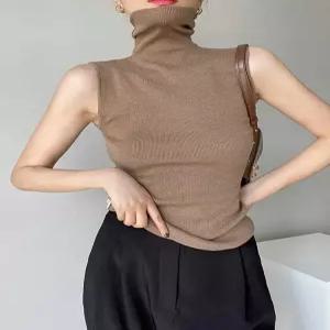 티셔츠 나시 봄여름 여름 나시티 레이스 여자 목폴라 민소매