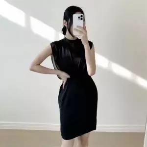 [하프클럽/]시폰 수트 롱드레스 이지 하객 럭셔리 웨딩 미디 민소매미니드