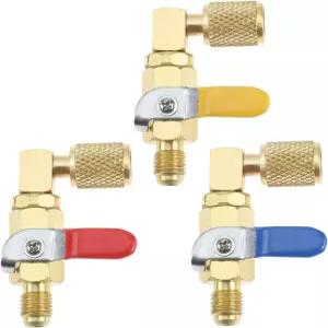 Mtsooning 에어컨 냉매 볼 밸브 1/4 SAE R410A R134A R12 R22 HVAC 차단 R502 충전 호스 도구용 저손실