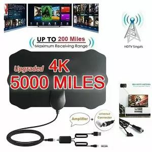 dmb안테나 4K 고성능 실내 TV 디지털 박스 안테나 HD HDTV DVB-T/T2 DVBT2 케이블 5000마일 UHF VHF 부스터