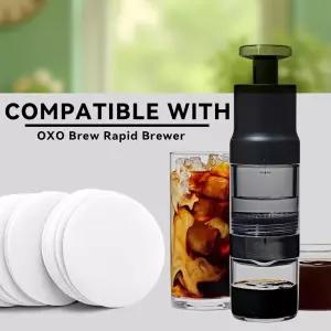 [정품] OXO 커피 메이커와 호환되는 종이 필터, 래피드 브루어용 화이트 라운드 필터 용지 500개 915817