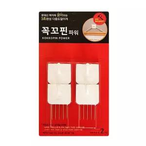 우일 PYO960E1 다용도 벽지핀 U자형 4개입 1P 벽후크 행거 고리
