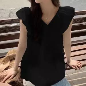 여성프릴블라우스 반팔 여름 프릴 여자여름블라우스 블라우스 데일리룩 여성 셔츠