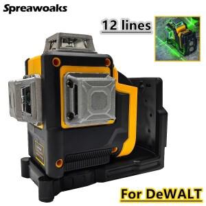 DEWALT 호환 20V 18V 배터리 레이저 레벨 12 라인 3D 수평 및 녹색 빔 미터 셀프 도구