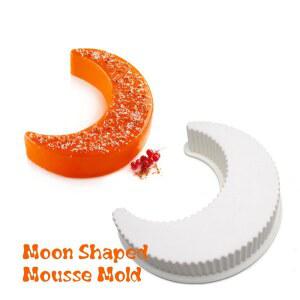 2개 라마단 3D 화이트 실리콘 케이크 몰드 이드 무바 주방 초승달 베이킹 용품 장식 DIY 파티