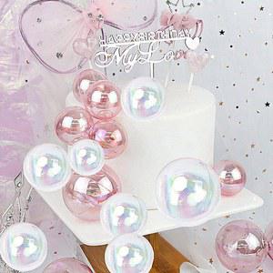 16PCS 버블 컵케익 케이크 삽입 토퍼 세트 기념일 결혼 파티 생일 용품 장식