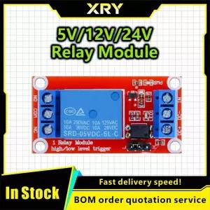 XRY DC 5V 12V 24V 1 채널 릴레이 모듈 보드 실드(옵토커플러 포함)/Arduino Raspberry Pi용 고/저 레벨