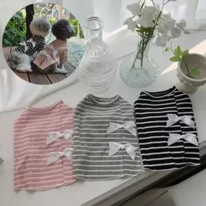 강아지티셔츠 외출옷 산책옷 실내옷 리본카라티 XS~XL