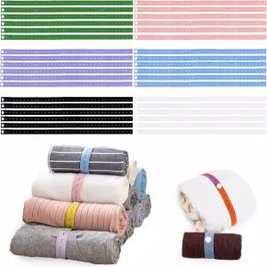 Conss 24 PCS 침대 시트 정리 밴드 신축성 있는 옷장 조절 가능한 및 보관 침구 이불 퀼트 린넨 수건 양말