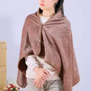 똑딱이단추 극세사 망토 담요 70x130cm 여행 무릎담요