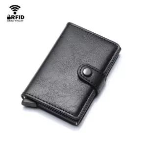RFID 신용 카드 홀더 남성 지갑 은행 케이스 소형 가죽 슬림 얇은 매직 미니 스마트 미니멀리스트 Chice