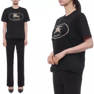 [AK원주점] [버버리] 26SS 여성 EKD 자수 반팔티셔츠 (8111658 BLACK 26S)