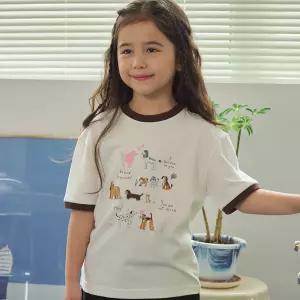 KIDS 코지 퍼피 링거 반팔티 아이보리