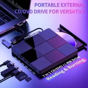 외장형 CD/DVD 드라이브 노트북용 플레이어 USB 3.0 초슬림 휴대용 버너 광학 데스크탑 맥 PC 호환