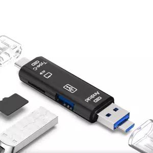 오리지널 2.0 OTG 카드 리더 USB 마이크로USB 타입C 인터페이스 SD TF 슬롯 플래시 메모리 폰용 Y211