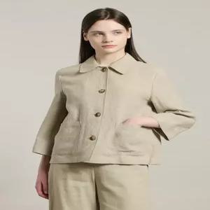 [BCBG][올앤선드리] 플루 린넨 자켓 A6M3J107_DG