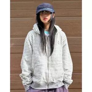 엠엠엘지 Mmlg MELGE STRIPE HOOD ZIP UP (MELANGE GREY) BE2THZ84R26MGR 152627