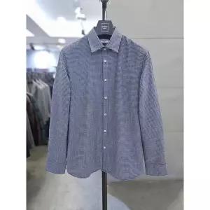 [바쏘옴므] 세이브존03 남자 봄 여름 셔츠 블루 체크 남방 WSYFAS1TT24_P423400825