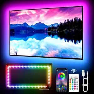 토에 TV LED 백라이트 32-45인치 9.84피트 조명 리모컨이 있는 RGB 음악 동기화 블루투스 앱 컨트롤 스트립
