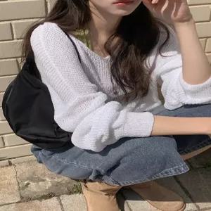 리플랑 브이넥 루즈 썸머 니트 87652 빅사이즈 여성의류