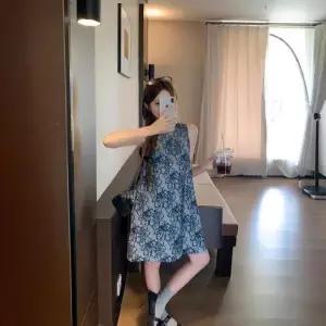 마킷4 백리스 홀터넥 상의 조끼 심플 트임 숏 아우터 나시 여성용 청 여름 빈티지 JEN2