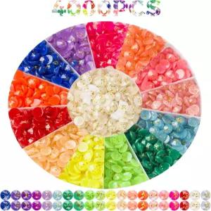 다이아몬드 페인팅을 위한 4000PCS 글리터 비즈 액세서리 20가지 색상 원형 드릴 플랫백 공예 비드 아트