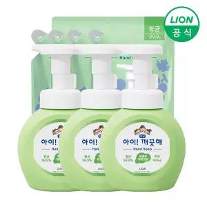 [아이깨끗해] 핸드워시 용기 250ml 3개+리필 200ml 4개 (순/레몬/청포도 택1)