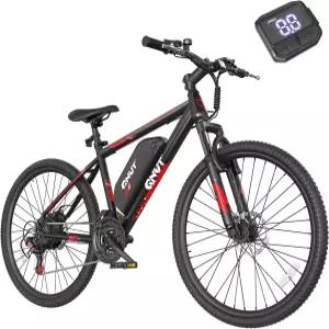 성인 및 청소년을 위한 QNUT 전기 자전거 350W 26인치 2단 20mph 최대 40마일 듀얼 디스크 브레이크 조절식