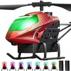 SYMA RC 헬리콥터 비행 시간 40분의 리모컨 헬리콥터(배터리 2개) 자동 장애물 방지 7 LED 조명 및 고도