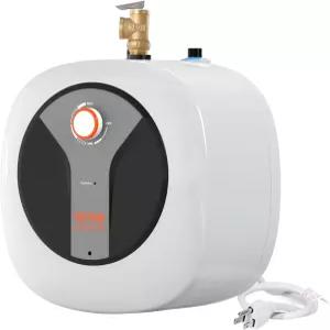 VEVOR 전기 미니 탱크 온수기 4갤런 440W 온수 보일러 보관 안전 온도 압력 밸브 간편한 설치 키첸 욕실
