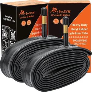 2PCS 700C 헤비 듀티 바이크 튜브 700x25C /26C /28C /32C /34C 48 25 /34622 이너 700x26C 700x28C