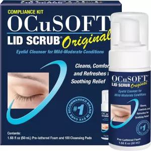 OCuSOFT 뚜껑 스크럽 규정 준수 키트 즉각적인 거품 눈꺼풀 보풀 없는 물티슈 오일 먼지 꽃가루 및 눈