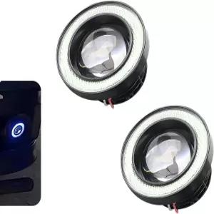 보커스 2 PCS 원형 안개등 카 LED 주행 전구 트럭 SUV용 범용 차량 외장 조명 액세서리 스 블루