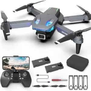카메라 T28이 장착된 Wipkviey 드론 미니 90 조정 RC 쿼드콥터 080P HD Fpv 접이식 제스처 셀카 리스 모드