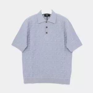 26SS FF로고 카라 코튼 반팔 남성 PK니트 FZC162 AUW0 F0U3X