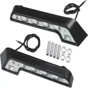 ABSOPRO 자동차 L자형 클리어 LED 주행등 69인치 6SMD 6500K 흰색 20W 스크류 마운트 범퍼 그릴 안개등