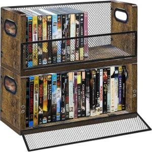 TNA DVD /Blue 레이 저장 랙 2팩 홀더로 최대 56장의 보관 있으며 CD 비디오 게임 케이스 VHS 탭 음악 및