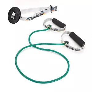 THERABAND 소프트 핸들 저항 튜빙 초록색 헤비 레벨 48인치 라텍스 스트레치 밴드 상하체 운동용 가용