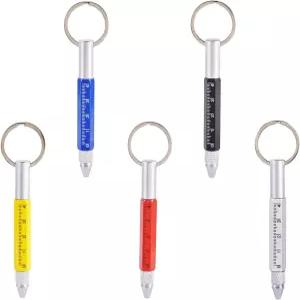 비드호븐 5pcs 6 in 멀티툴 펜 키 링 자 드라이버 터치스크린 스타일러스 투 볼펜 5가지 색상 알루미늄