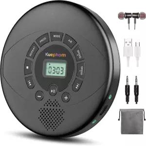 CD 플레이어 휴대용 디스크맨 충전식 스피커 폰 CDR MP3 USB 가능 자동차용 스킵 또는 다중 사용자에게