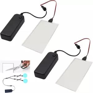 YnGia 빛나는 LED 컷테이블 2PCS 2 5cm EL 패널 일렉트로루미네센스 라이트 시트 장식 램프 배터리 인버터