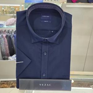 [예작]폴리스판 스냅배색카라 슬림핏 반소매YJEMBS252NY_CA