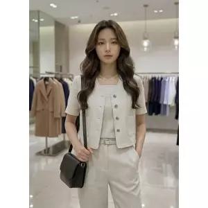 [롯데백화점]SOUP 노카라 크롭 재킷  SC5TJ80C