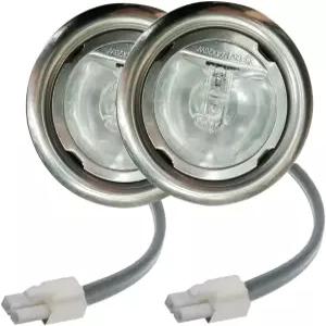 LIDEENMO 2팩 구형 2V AC 레인지 후드 라이트 20W 할로겐 전구 5055mm /20인치 홀 주방 캐비닛 투명 유리